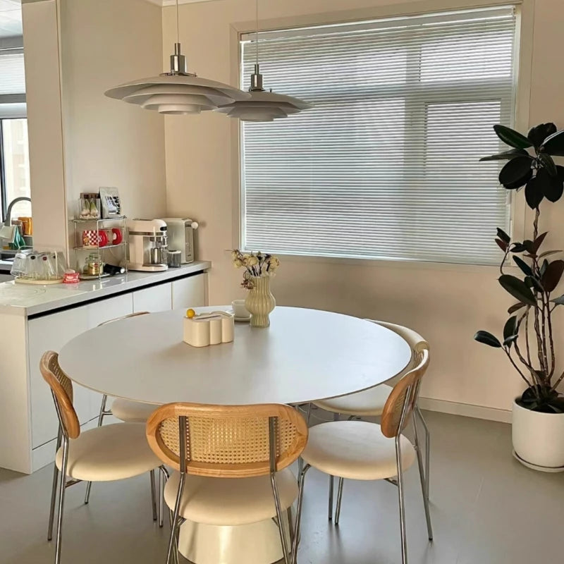 Modern Home Dining Table Oval White Deco Balcony Dining Table Luxury Relaxing Salle A Manger Complet Table Et Chaise Furniture