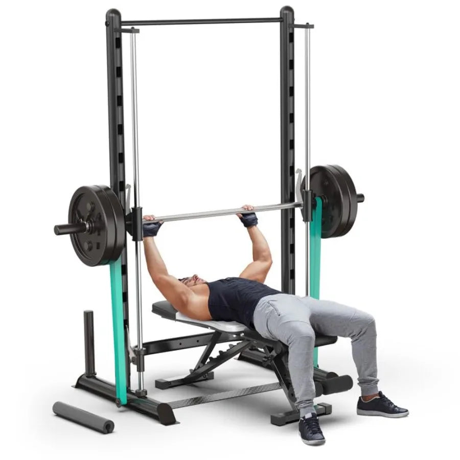 SincMill Squat Rack for Home Gym Bench Press Bar Weight Bench Set Power Rack Machine S1000 Steel Black Durable Heavy-Duty Desig