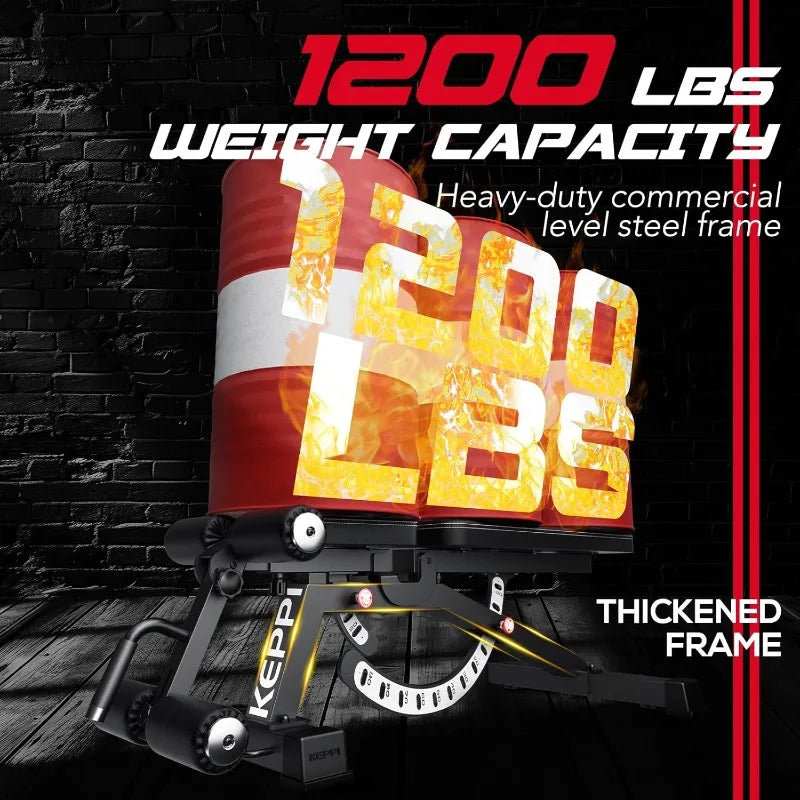 Keppi 1200LB Weight Bench, Heavy Duty Bench1000 PRO Adjustable Workout Bench Press Set for Home Gym Strength Training