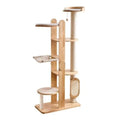 72-Inch Modern Cat Tree Tower Condo for Large Cat Natural Rubber Multi-Level Ladder with Hammock Sisal Scratching Post Large Pe