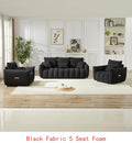 Modern Combo Sofa Set: 3-Seater + 2 Single Chairs, Teddy Fabric, Wooden Frame, 5 Cushions, Ideal for Apartments and Living