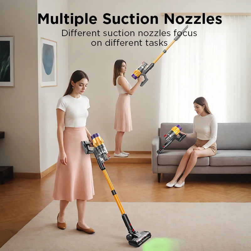Cordless Vacuum Cleaner, 550W 35KPA Cordless Stick Vacuum Cleaner With Touch Screen, Self-Standing for Home/Pet Hair/Carpets