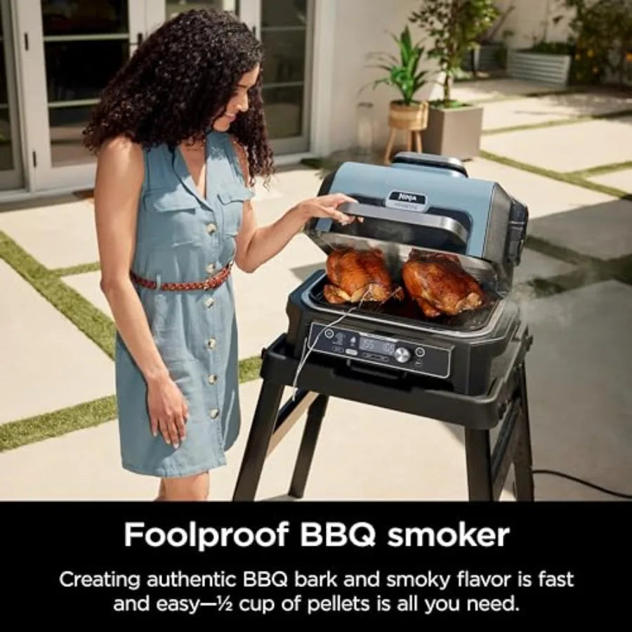 Woodfire Pro Connect Premium XL Outdoor Grill Smoker Bluetooth App Enabled 7-in-1 Master Grill BBQ Smoker Outdoor Air Fryer Woo