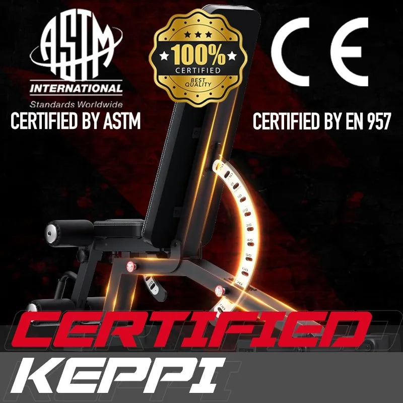 Keppi 1200LB Weight Bench, Heavy Duty Bench1000 PRO Adjustable Workout Bench Press Set for Home Gym Strength Training