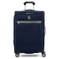 Medium 25-Inch Expandable Softside Luggage with 8 Wheels TSA Lock Dark Blue Ideal for Travel Durable Polyester Material Men and