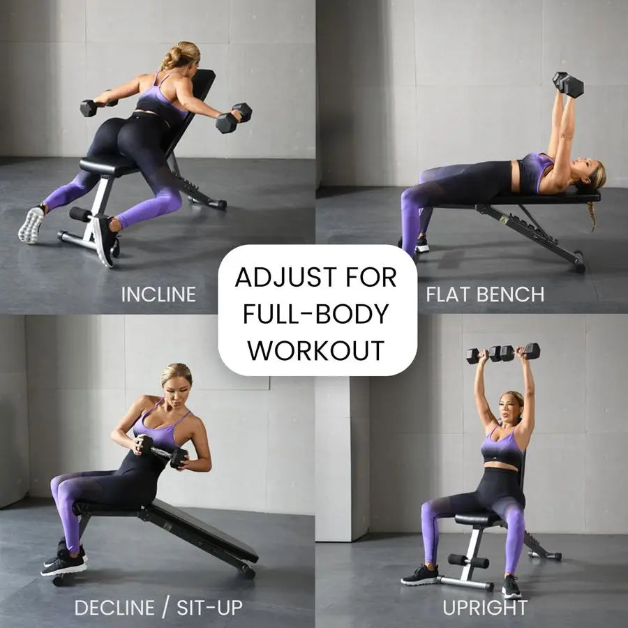 5in1 Weight Bench, Adjustable Foldable for Bench Press, Strength Training and Full Body Workout, Perfect for Dumbbell Sets