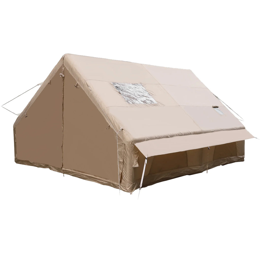 4 Season Big House with Mesh Windows & Pump Moisture Proof Pad Tents 130 Square Feets with Stove Jack for Outdoor Hiking Camping