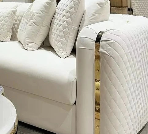 Newest Living Room Sofa Set Gold Stainless Steel Lounge Chair Loveseat Velvet Upholster Couch for Home Hotel