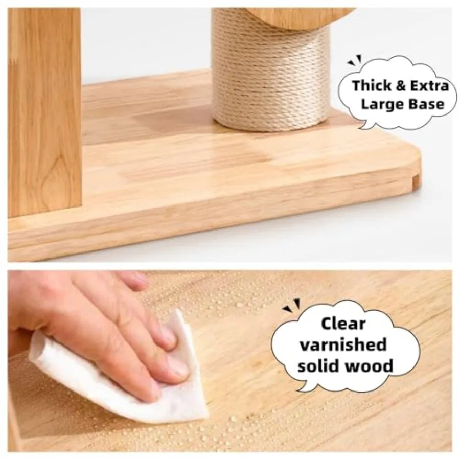 72-Inch Modern Cat Tree Tower Condo for Large Cat Natural Rubber Multi-Level Ladder with Hammock Sisal Scratching Post Large Pe