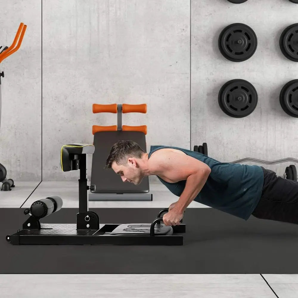 Deep Squat hine, 8-in-1 Sissy Squat itnEquipment unctional Core Workout Training Sit Up & Push Up Leg Exerciser, with Anti-Skid