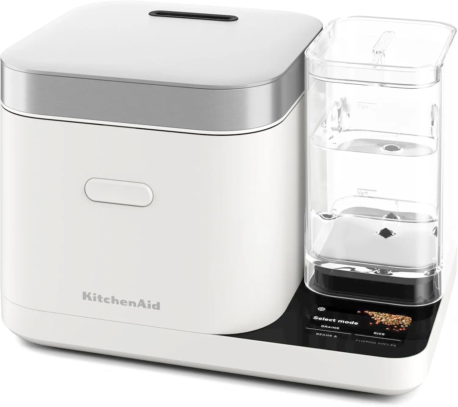 8-Cup Rice Cooker with Auto-Sensing Scale & Water Tank, Porcelain White, KGC3155