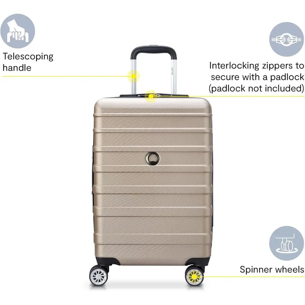 3-Piece Expandable Spinner Luggage Set - 21 Carry-On, 24 Medium, 28 Large, Gold