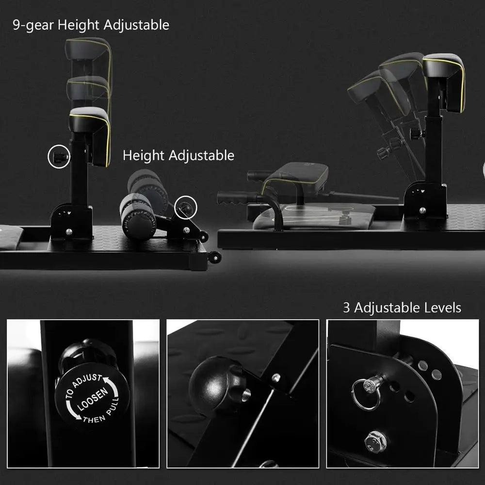 Deep Squat hine, 8-in-1 Sissy Squat itnEquipment unctional Core Workout Training Sit Up & Push Up Leg Exerciser, with Anti-Skid