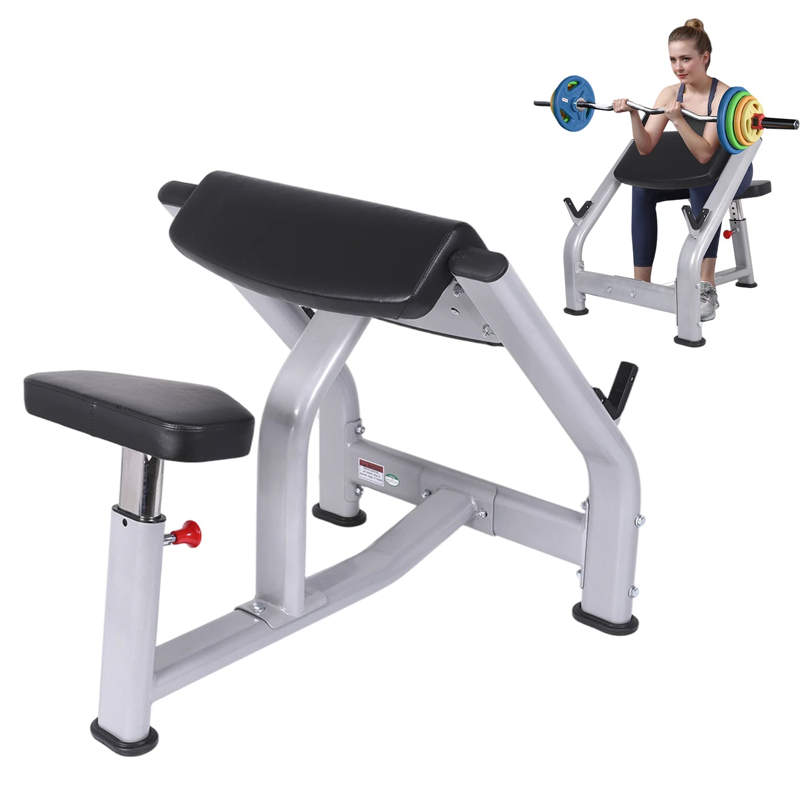 New Adjustable Weight Bench for Home Gym Plate Loaded Bicep Curl Machine Bicep and Tricep Workout Equipment Preacher Curl Bench