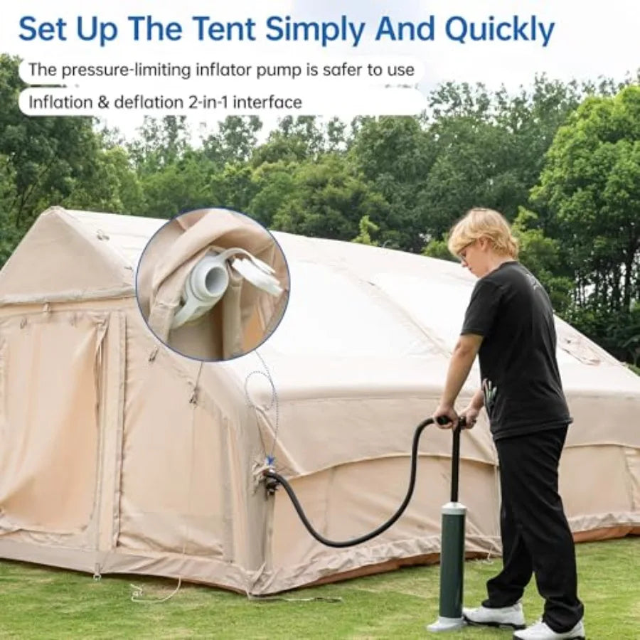 Inflatable Camping Tent for Outdoor Camping, Oxford Fabric, Gray, Quick Setup Waterproof