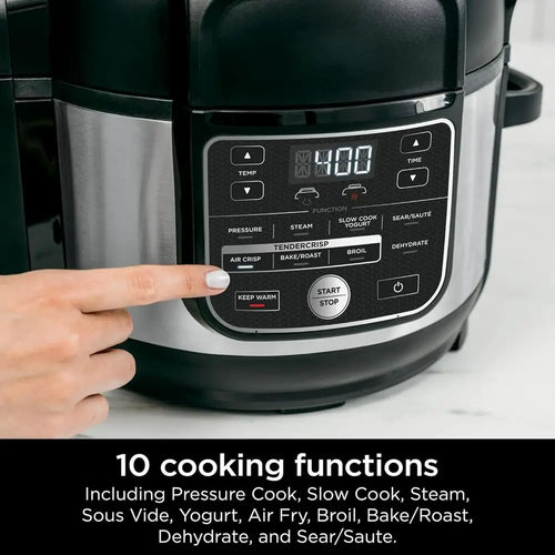 10-in-1 6.5-Qt Multi-Function Pressure Cooker and Air Fryer with TenderCrisp Technology for Family-Sized Meals