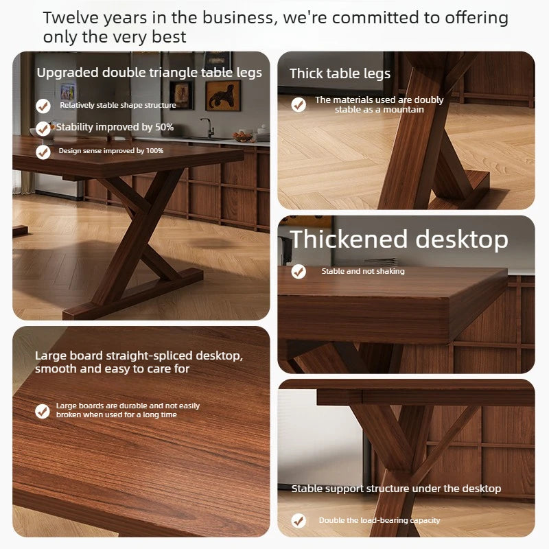 Solid Wood Dining Table, Household Rectangular Dining Table, Living Room Simple and Casual Office Table, Dining Tables