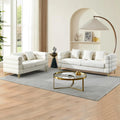 Luxury Teddy Fabric Sofa Set Modern 3 Seater & Loveseat with 5 Pillows for Living Room Apartment Office Hall, Customized