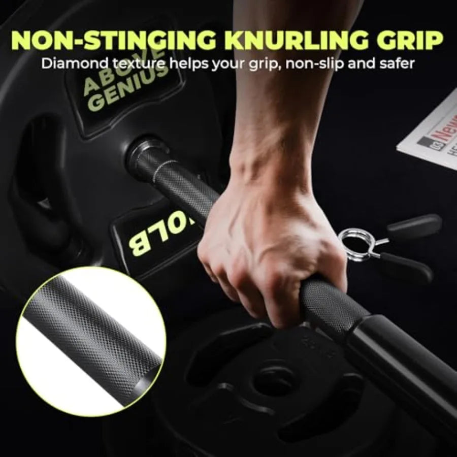 Barbell Weight Set 45 LB Adjustable Free Weights Bar Set for Home Gym Strength Training Full Body Workout Muscle Building Home