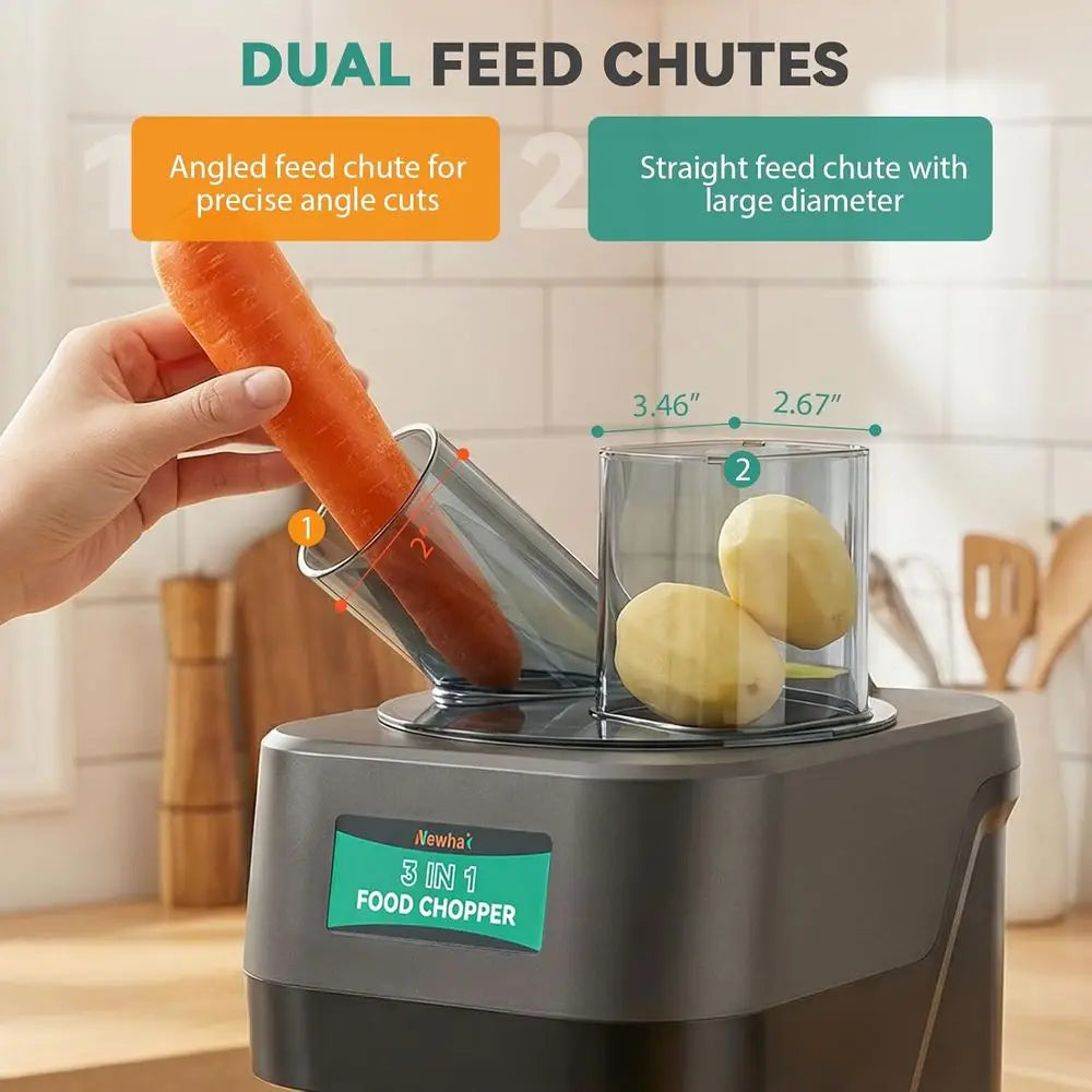 Multifunction Electric Vegetable Dicer, Slicer & Shredder for Home and Commercial Use, 110V, 100W