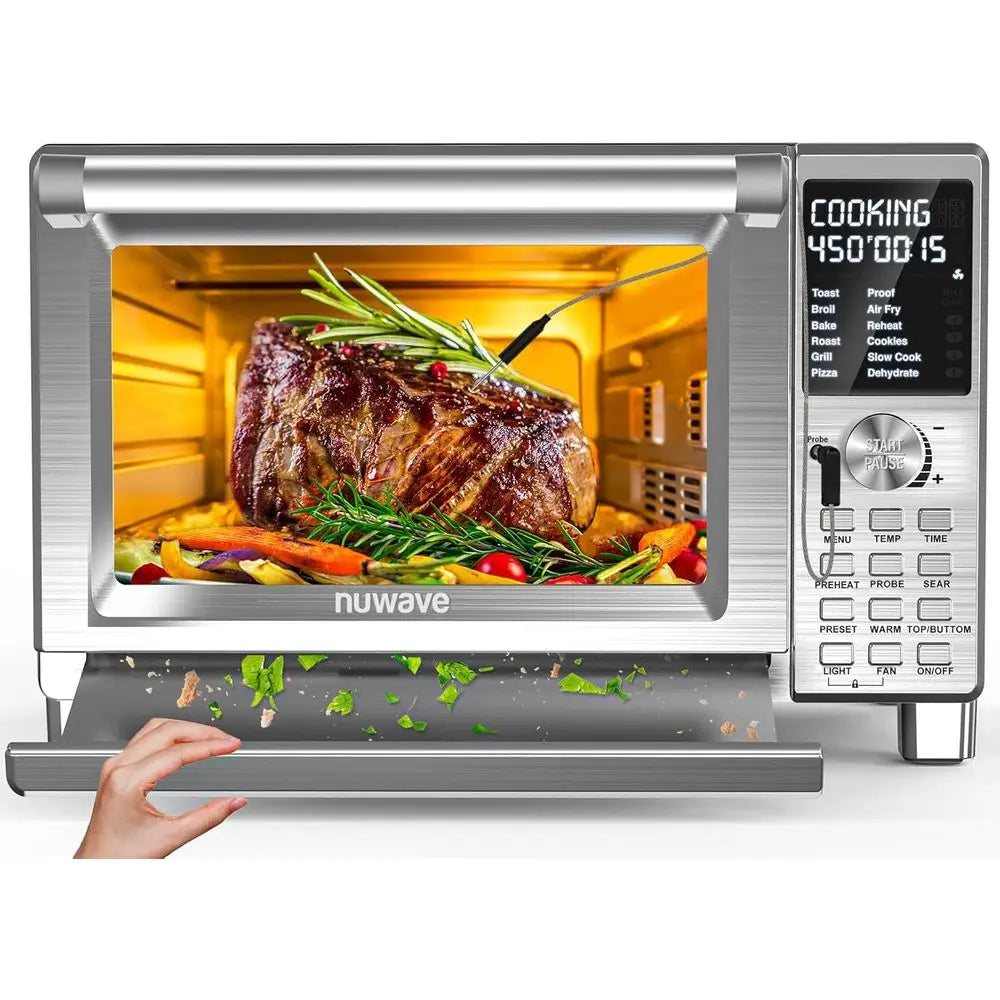 Super Convection Toaster Oven with 100 Presets, Even Multi-Layer Cooking, 50-500°F Range, Smart Probe, 30QT Stainless Steel