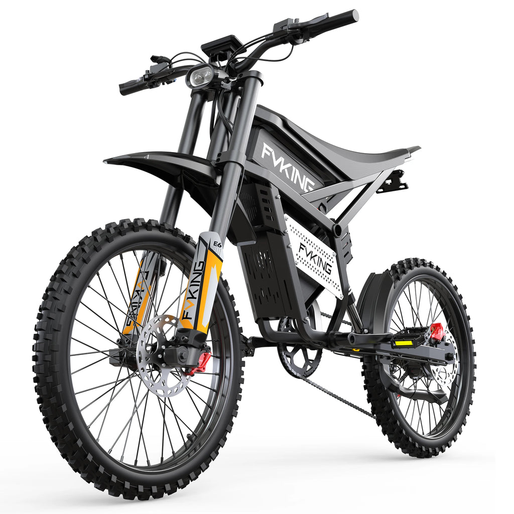 FVKING E6 Electric Bike Adults 3000W Peak Gear Hub Motors Electric Motorcycle 52V32AH Battery Speed 60Kmh Mountain E-bikes GT73