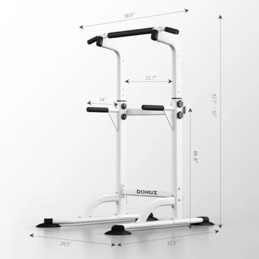 Power Tower Pull Up Bar and Dip Station Multi-Function Home Gym Strength Training Fitness Equipment Height Adjustable