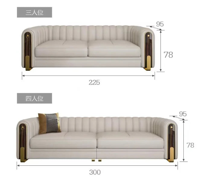 Living Room Leather Sectional Sofa Set Modern Design Convertible L-Shape Sponge Filling Grey Arm Chairs