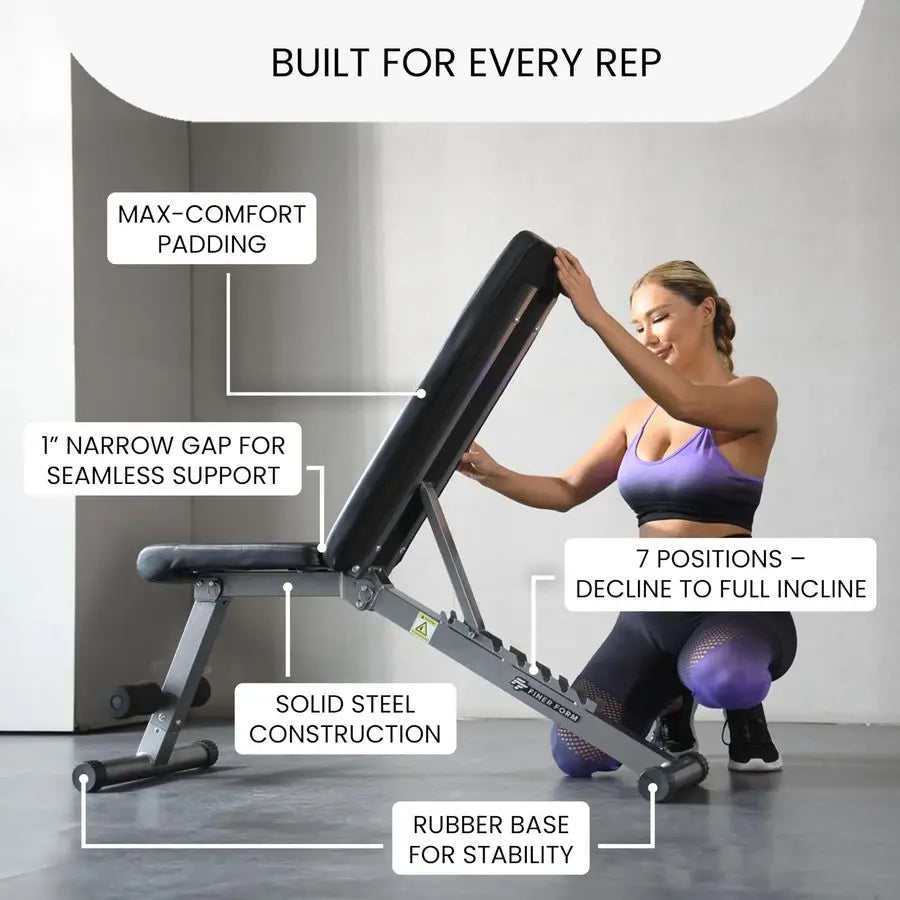 5in1 Weight Bench, Adjustable Foldable for Bench Press, Strength Training and Full Body Workout, Perfect for Dumbbell Sets