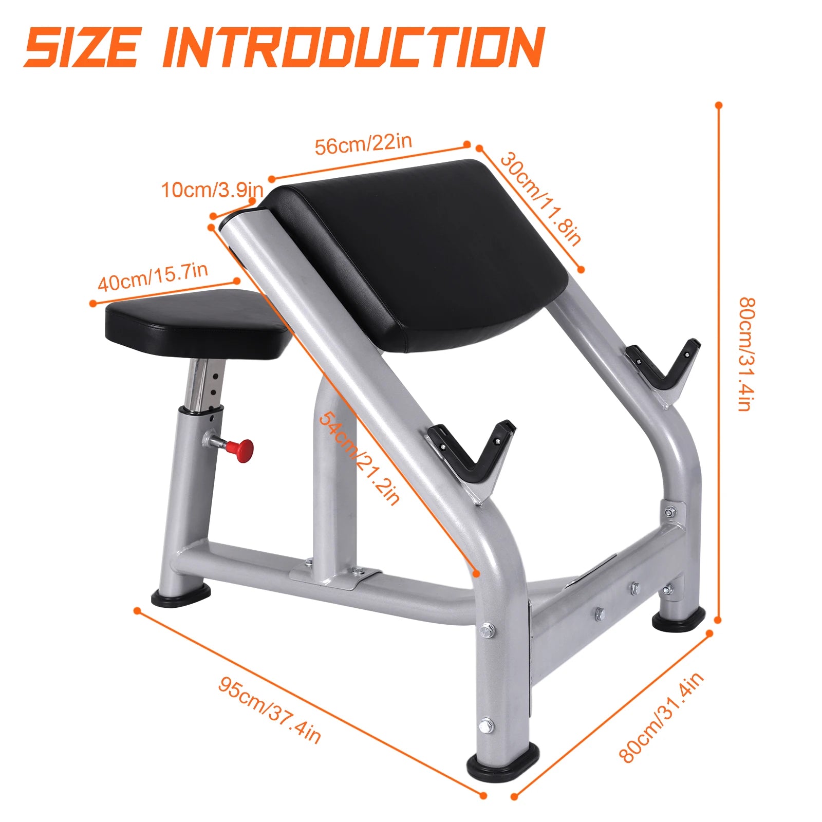 New Adjustable Weight Bench for Home Gym Plate Loaded Bicep Curl Machine Bicep and Tricep Workout Equipment Preacher Curl Bench