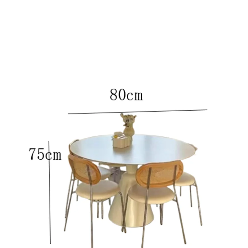 Modern Home Dining Table Oval White Deco Balcony Dining Table Luxury Relaxing Salle A Manger Complet Table Et Chaise Furniture